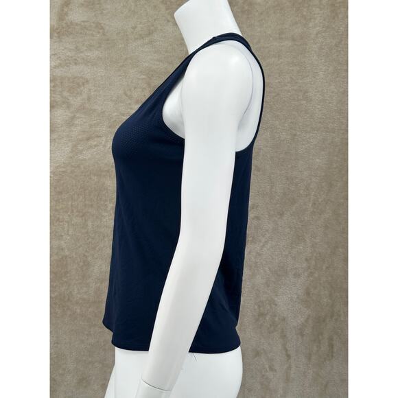 Lucky in Love Top Womens Medium Navy Tank Racerback Stretch‎ Tennis Pickleball - Picture 4 of 10